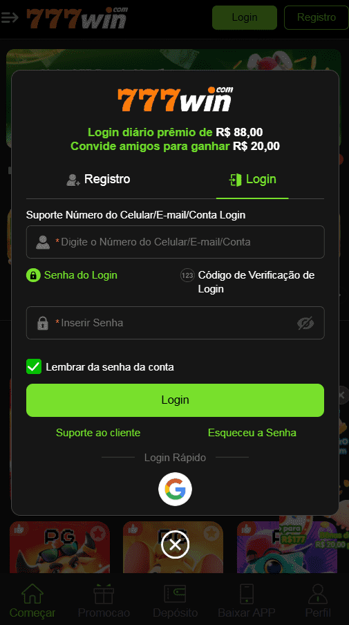 Instruções para registrar facilmente uma conta 777Win
